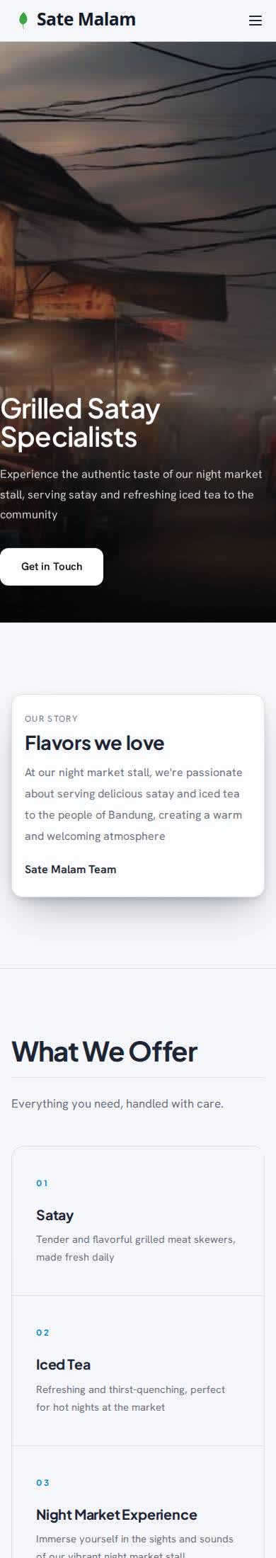 Mobile example Nafach site for Sate Malam food stall