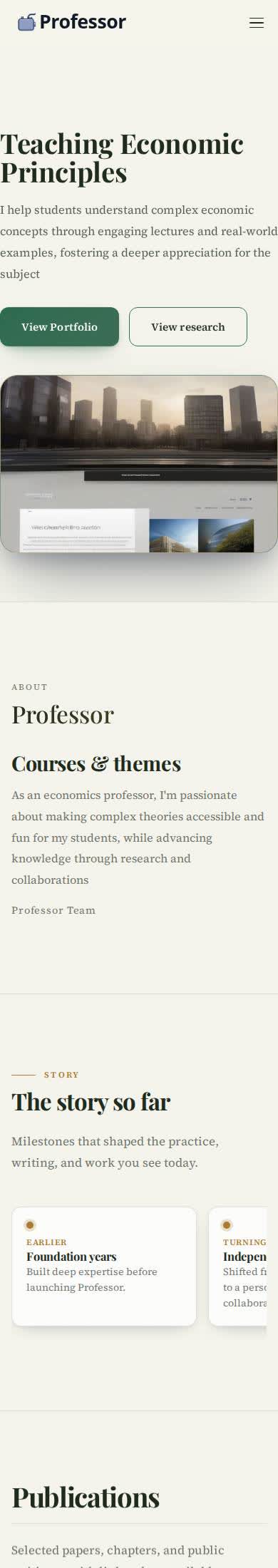 Mobile example Nafach site for Professor Kenji Sato